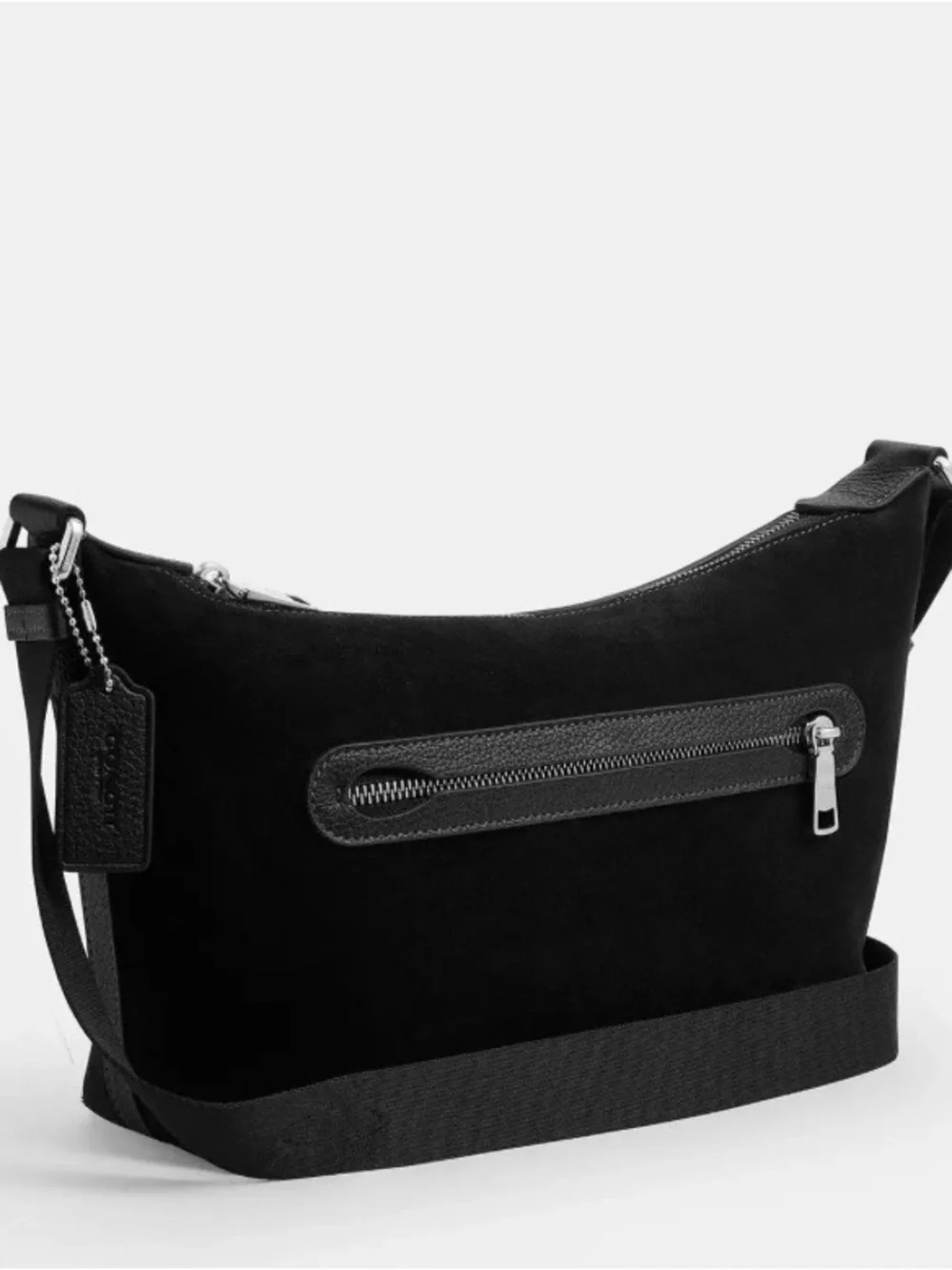 Coach Small Finn Crossbody Bag With Pouch in Black Suede NWT